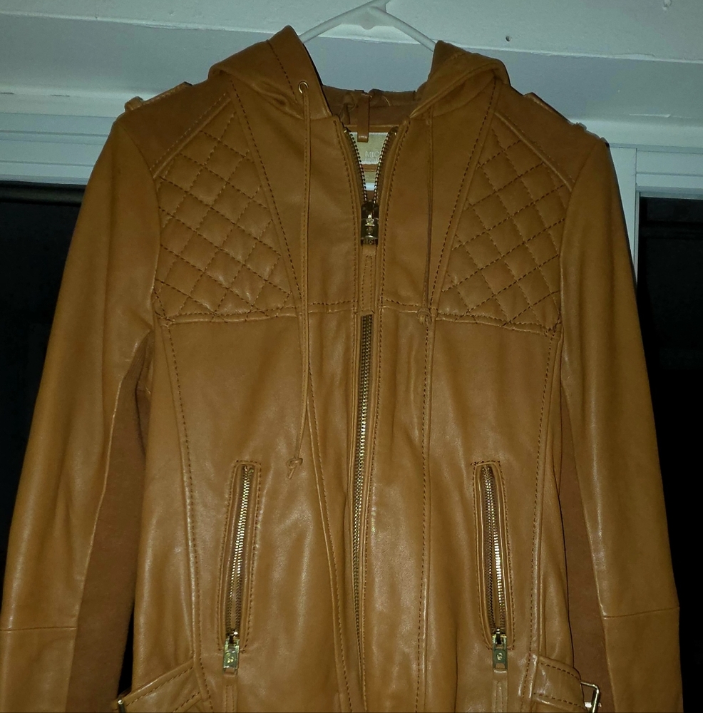 Michael Kors Brown Leather Jacket